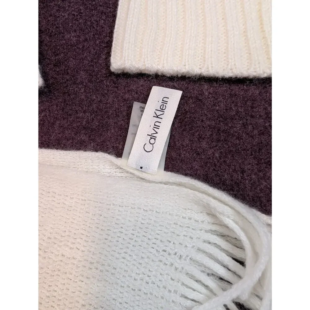 Women's Calvin Klein Beanie, Glove, Scarf Set - White